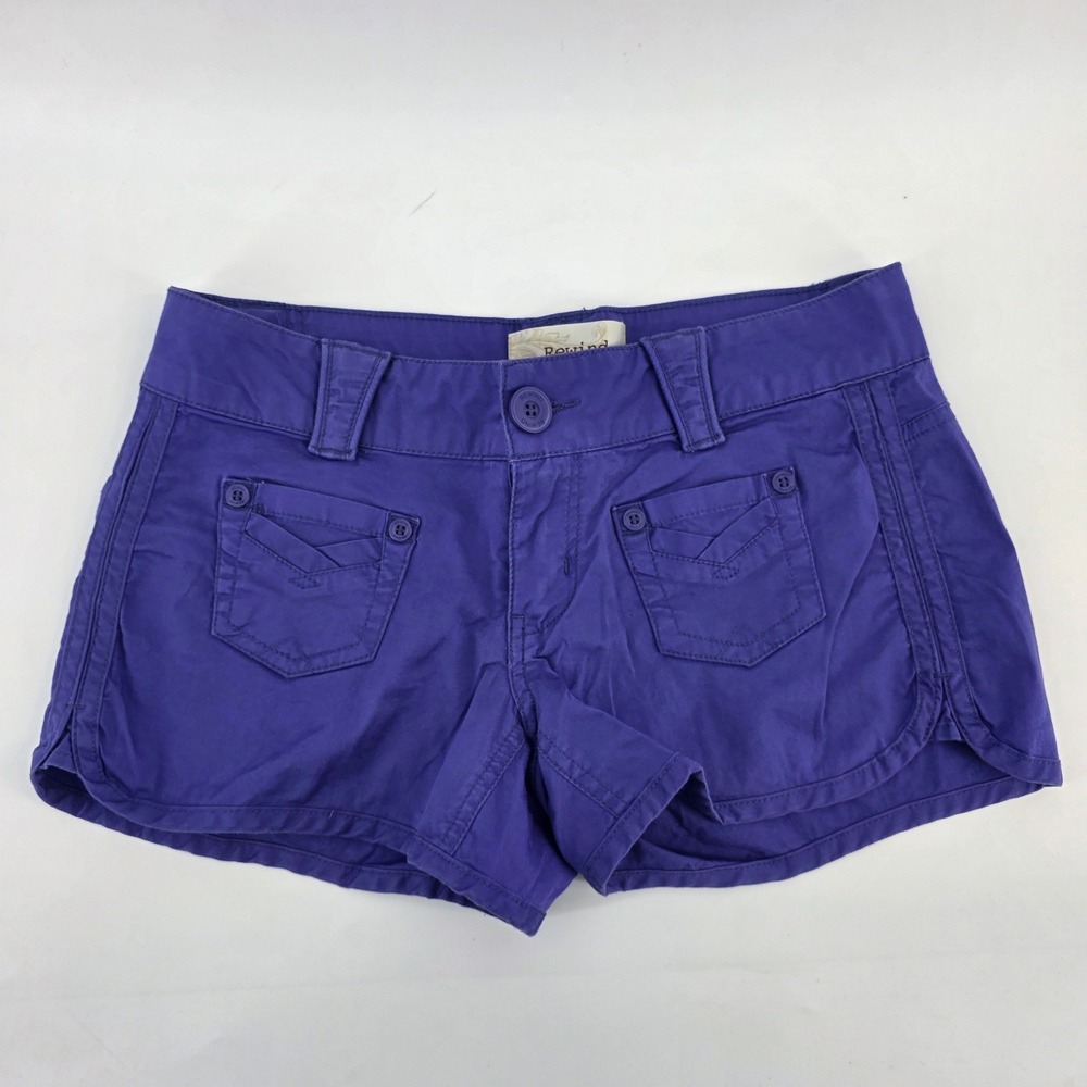 Rewind Purple Low Rise Dolphin‎ Hem Cargo Shorts Womens Size 5